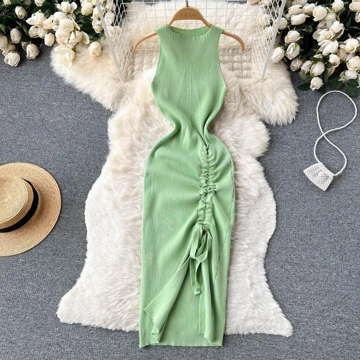 Levoire | Robe tricotée chic et sexy Vert clair Une taille