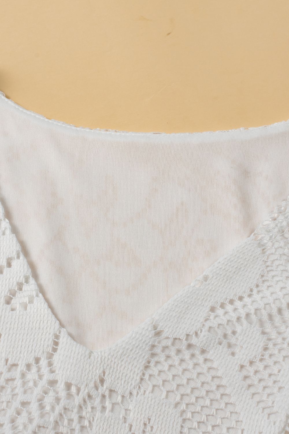 Levoire | Dentelle Crochet Découpé Ourlet Col En V Blouse
