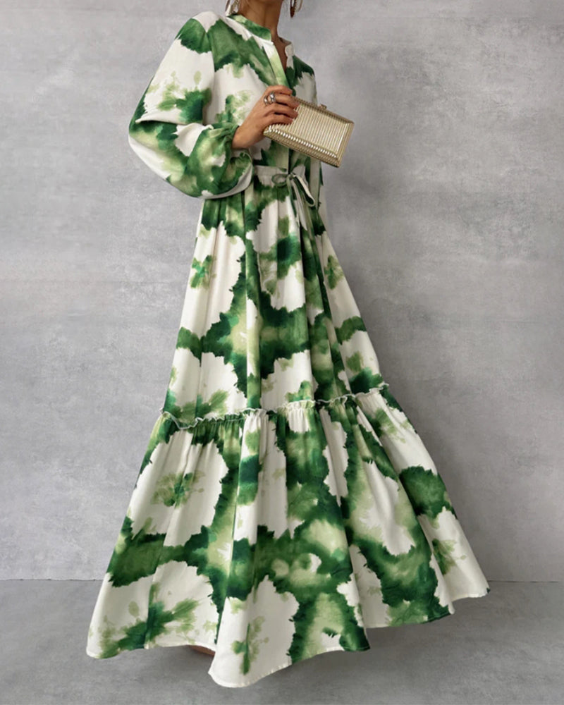 Levoire | Robe Tie-Dye Élégante Avec Cordon De Serrage En Patchwork
