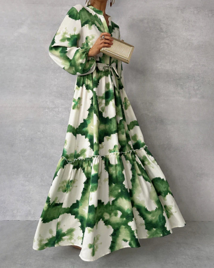 Levoire | Robe Tie-Dye Élégante Avec Cordon De Serrage En Patchwork