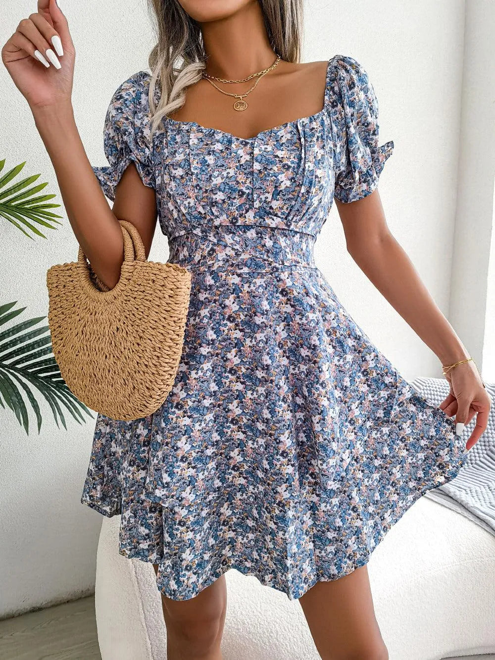 Levoire | Robe d'été à taille haute à manches courtes