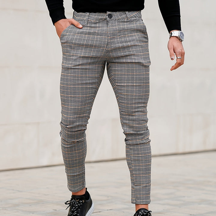Levoire | Slim Fit Pantalons À Carreaux Pour Hommes