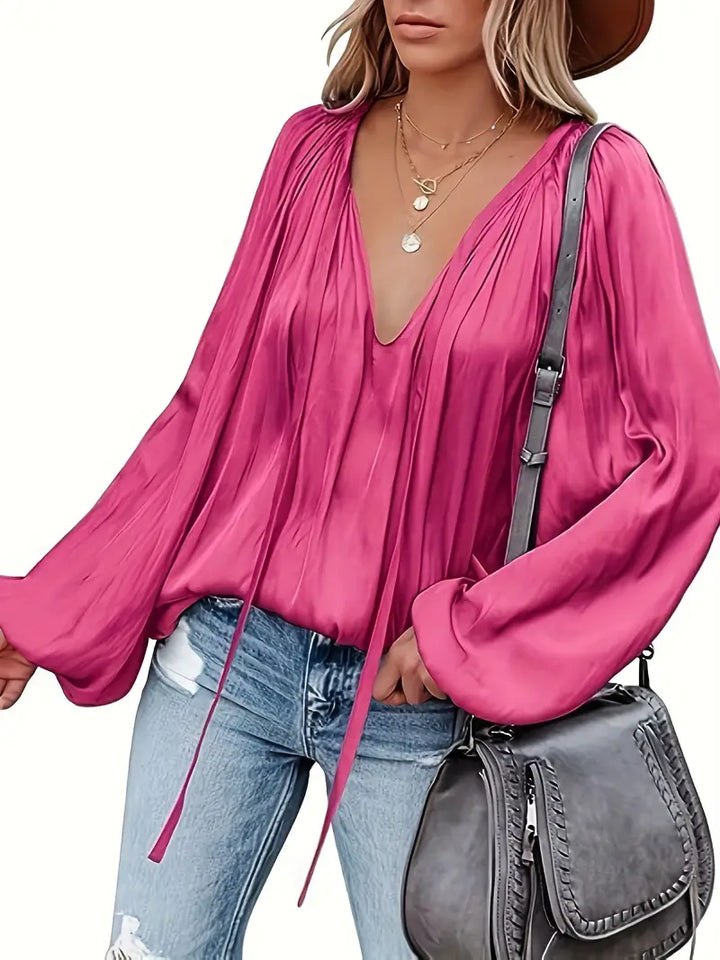 Levoire | Blouse En Satin Pour Femmes Rosa Rouge