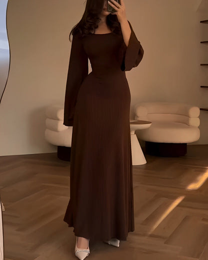 Levoire | Robe Maxi En Tricot Élégante Braun