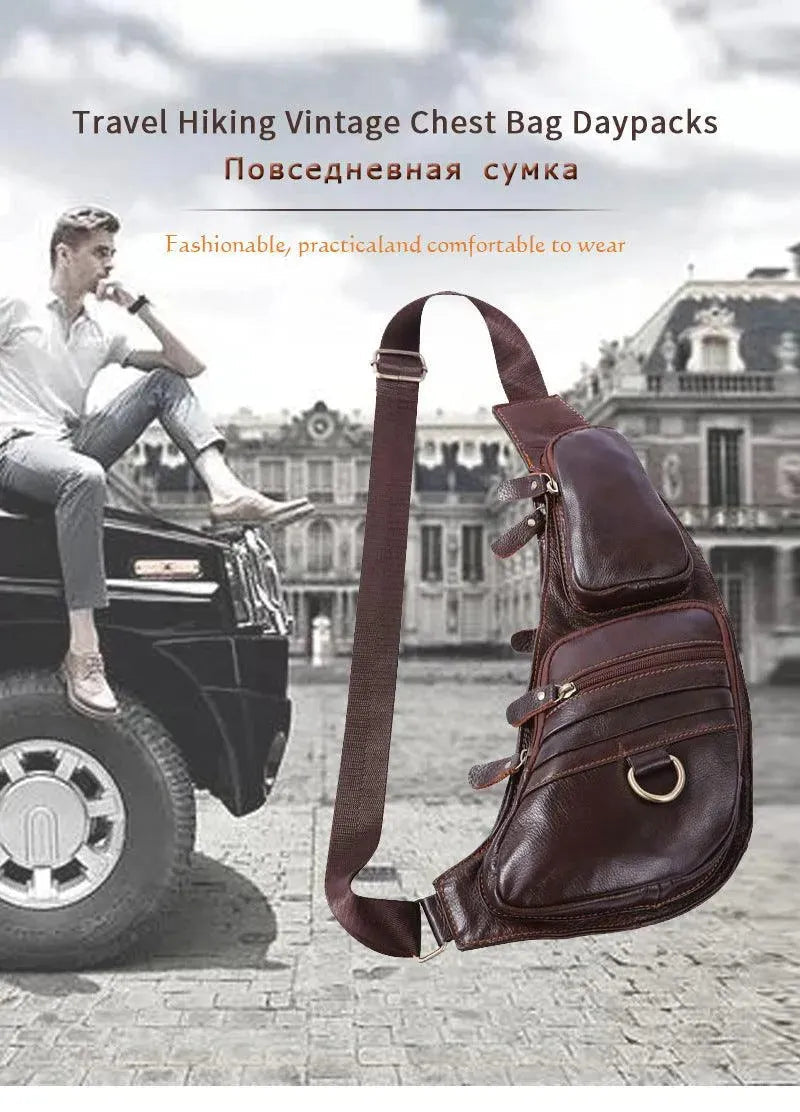 Levoire | Sac à bandouillère pour homme en cuir, première couche, sac décontracté en cuir de vache