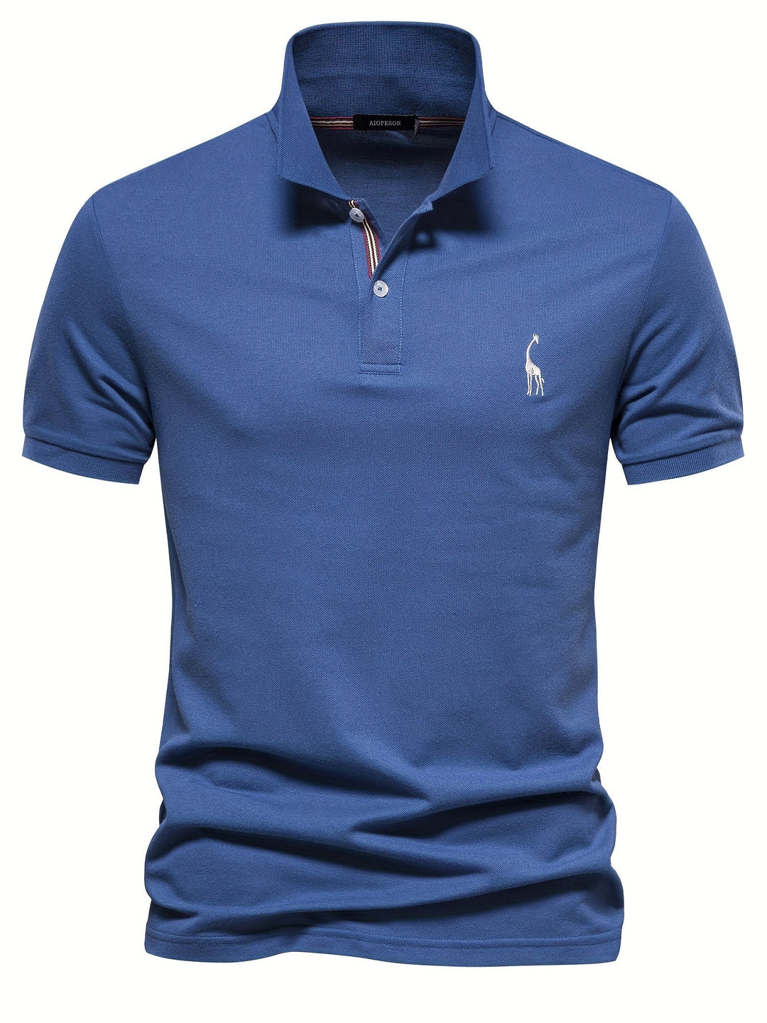 Levoire | Vêtements En Coton Mélangé Uni À Manches Courtes Avec Broderie De Girafe Bleu