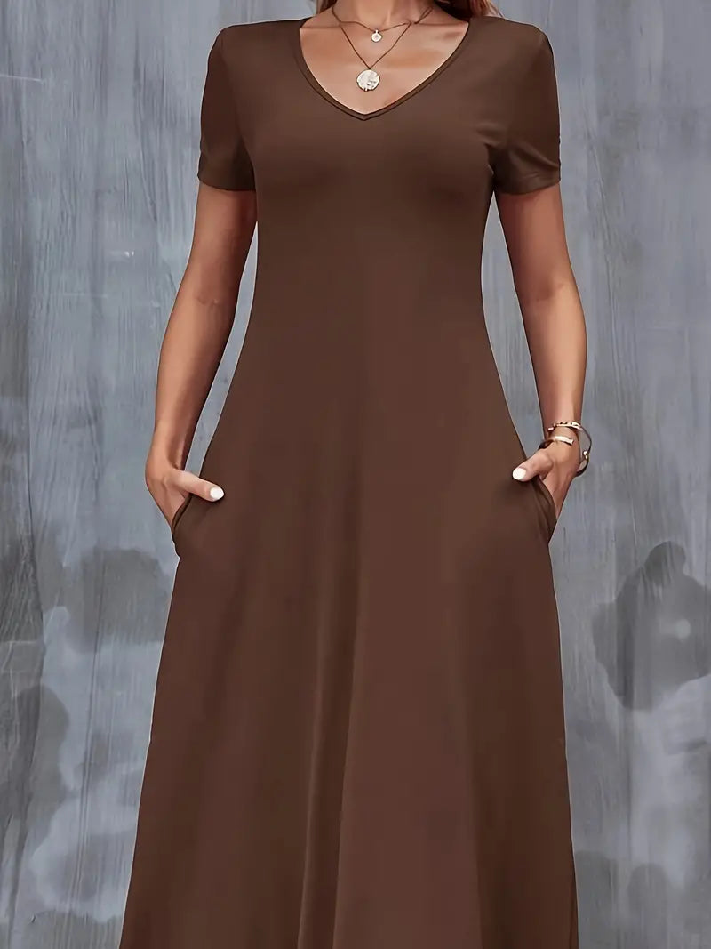 Levoire | Robe À Manches Courtes Avec Décolleté En V