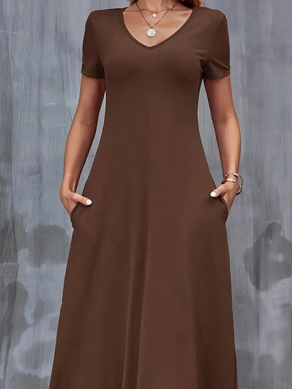 Levoire | Robe À Manches Courtes Avec Décolleté En V