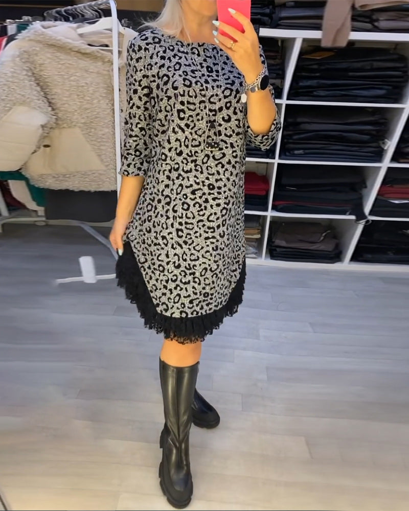 Levoire | Robe Midi Léopard Élégante