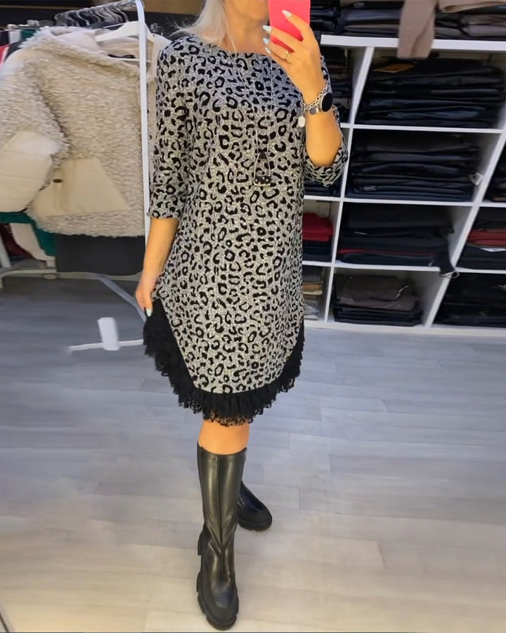 Levoire | Robe Midi Léopard Élégante