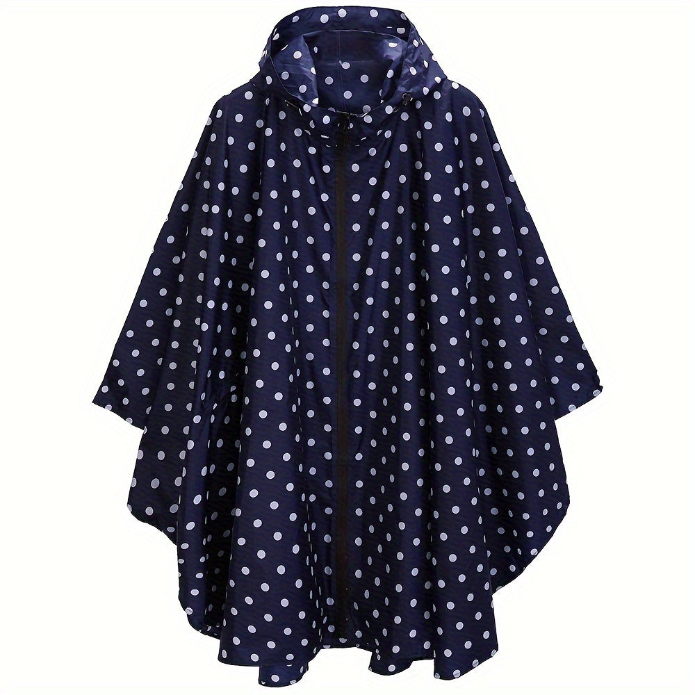 Levoire | Veste De Pluie Légère Avec Capuche Et Poche Bleu Blanc Point