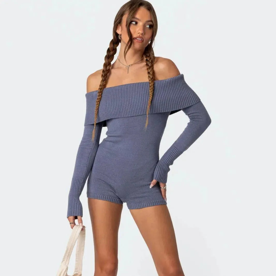 Levoire | Slim Fit Salopette à manches longues et épaule découverte