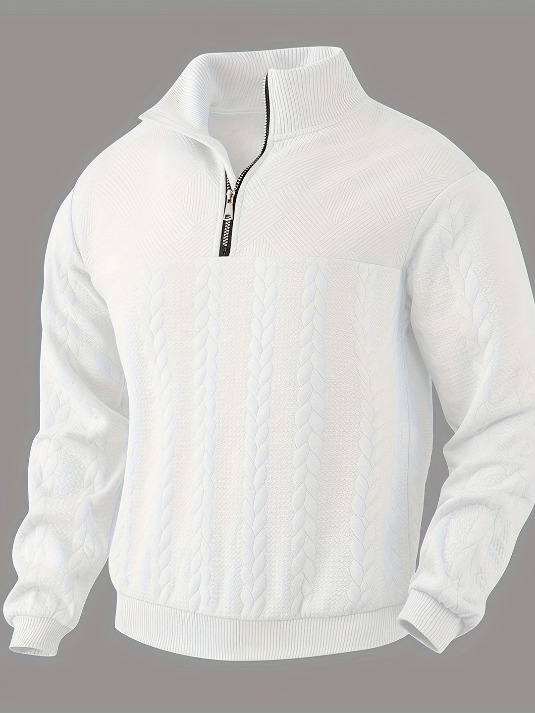 Levoire | Pull Homme Vintage Avec Zip Blanc