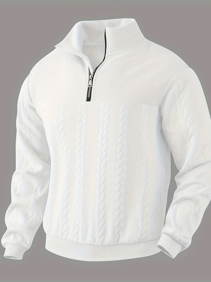 Levoire | Pull Homme Vintage Avec Zip Blanc