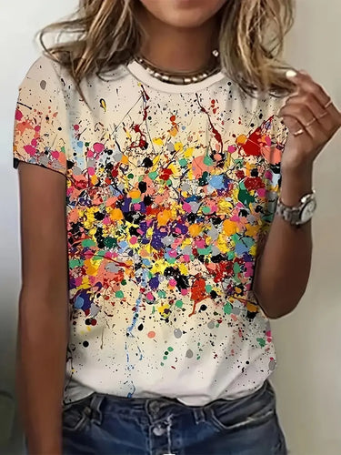 Levoire | T-Shirt Avec Col Rond Et Impression Colorée