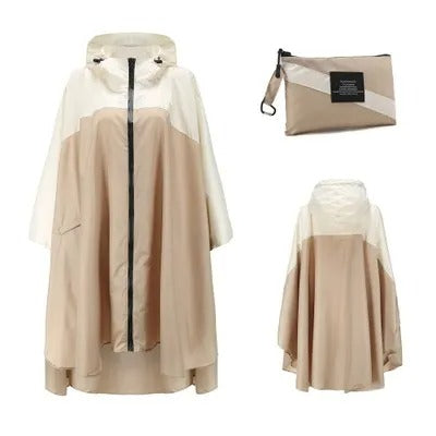Levoire | Poncho Pour La Randonnée En Plein Air Braun Blanc Une taille