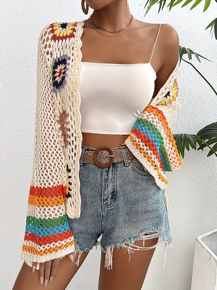 Levoire | Pull Élégant À Col V Tricot Avec Devant Ouvert