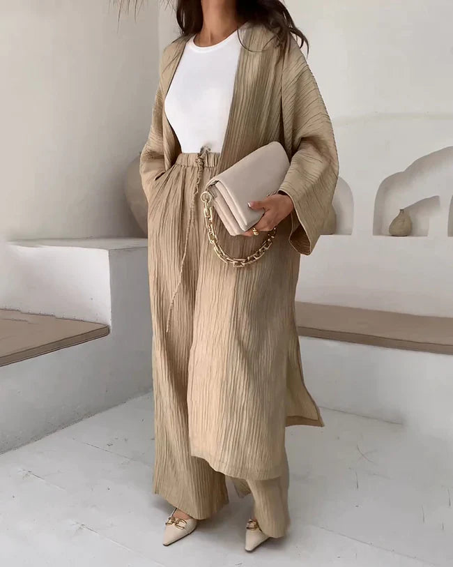 Levoire | Ensemble élégant de cardigan en laine et pantalon
