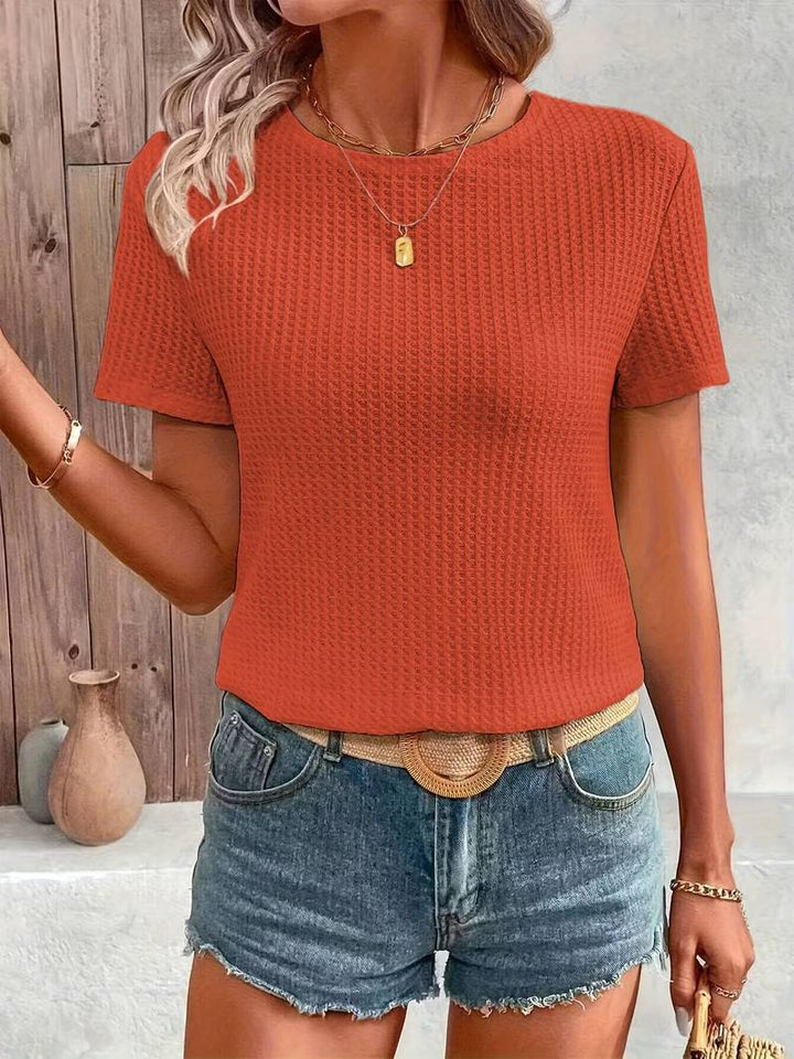 Levoire | T-Shirt À Col Rond En Dentelle Contrastante