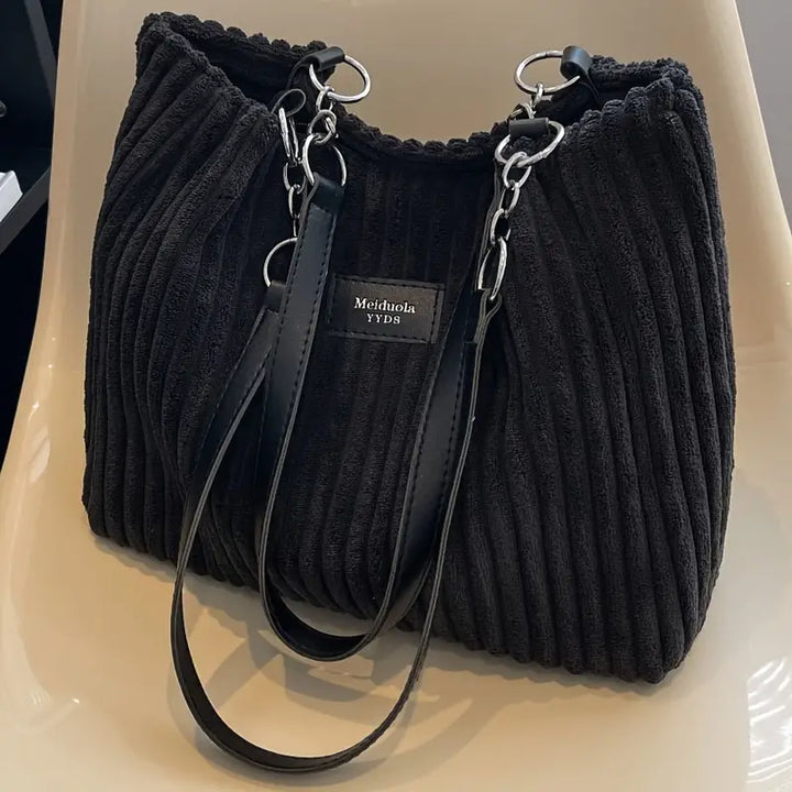 Levoire | Sac Fourre-Tout En Velours Côtelé Noir