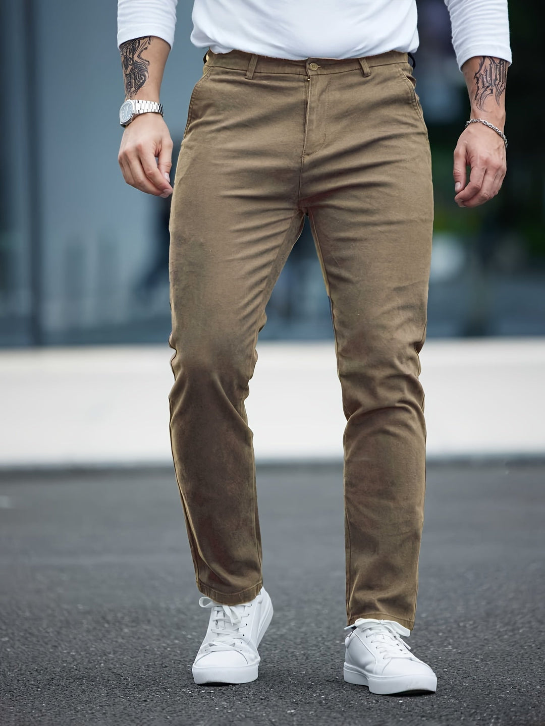 Levoire | Pantalon En Coton Slim Fit Pour Homme Avec Broderie Couleurs De Saison