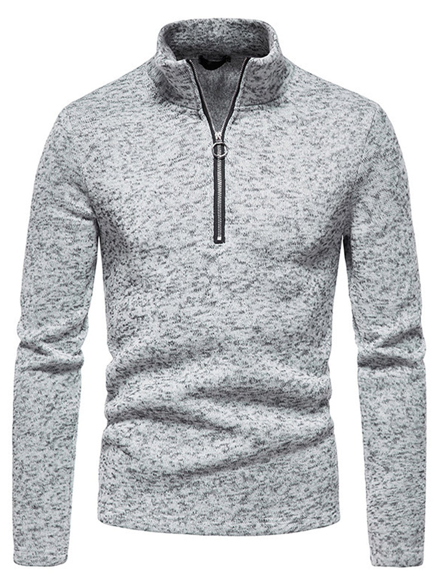 Levoire | Costumes En Tricot Pour Hommes Avec Zip À Mi-Hauteur Et Col Montant Gris clair