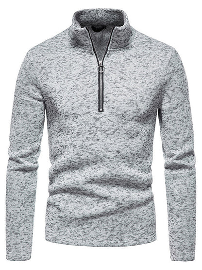 Levoire | Costumes En Tricot Pour Hommes Avec Zip À Mi-Hauteur Et Col Montant Gris clair