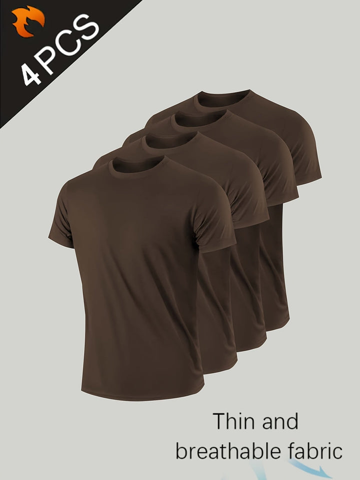Levoire | T-Shirt Unicolore Pour Hommes À Manches Courtes