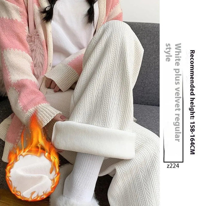 Levoire | Pantalons Ely avec jambe droite Beige Normal Epais