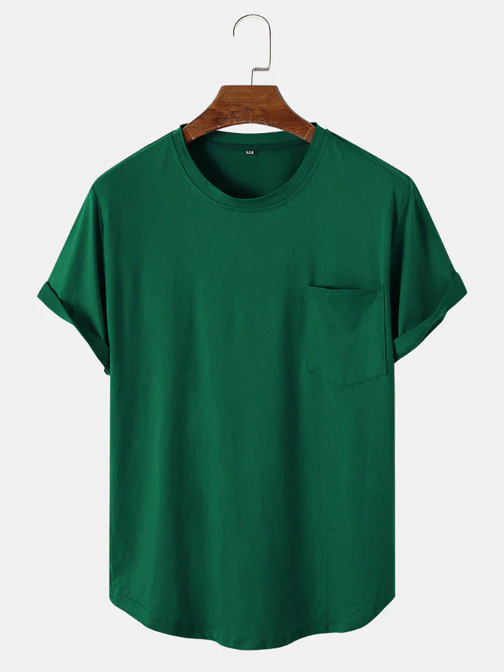 Levoire | T-Shirts Basiques Unis Avec Poche Vert