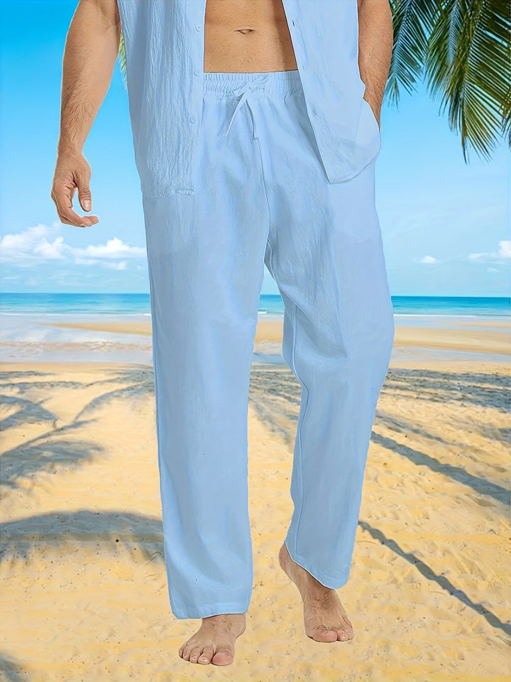 Levoire | Pantalons Décontractés Pour Hommes Avec Cordon De Serrage Et Poches Ciel bleu