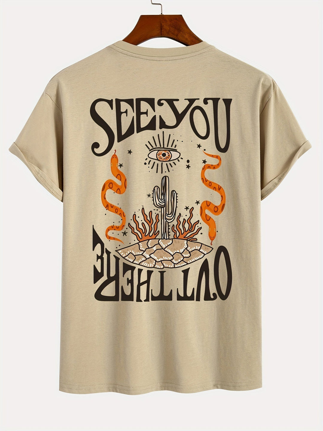 Levoire | T-Shirt Homme Avec Impression Cactus Abricot