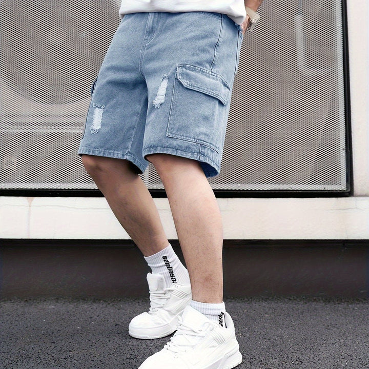 Levoire | Rip & Repair Shorts En Jean Bleu clair