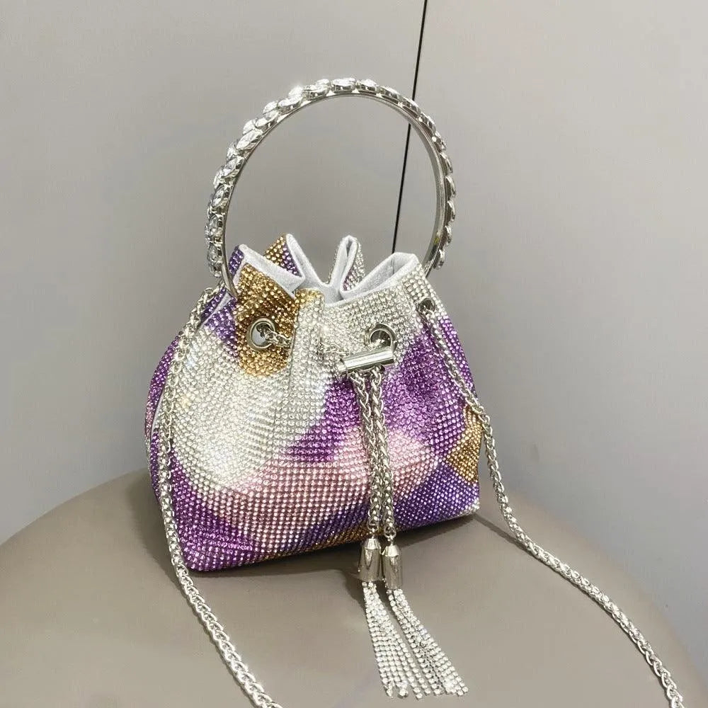 Levoire | Sac pour femmes avec des diamants brillants Couleur lilas convenant au Medium