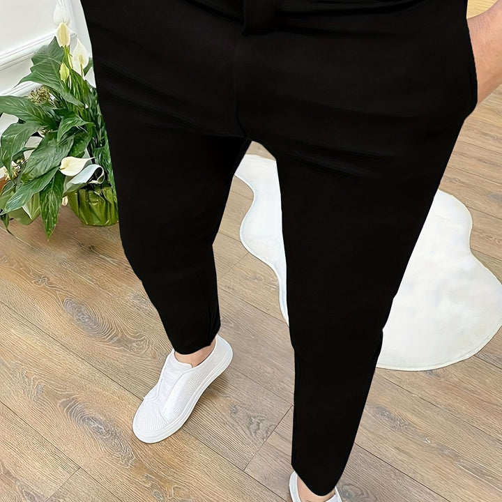 Levoire | Skinny Fit Pantalons Pour Hommes Avec Détails Zippés En Couleur Unie
