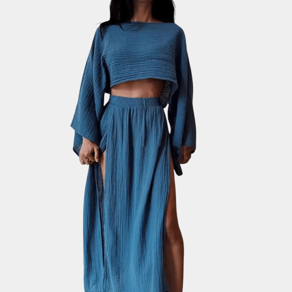 Levoire | Ensemble fente haute deux pièces Bleu