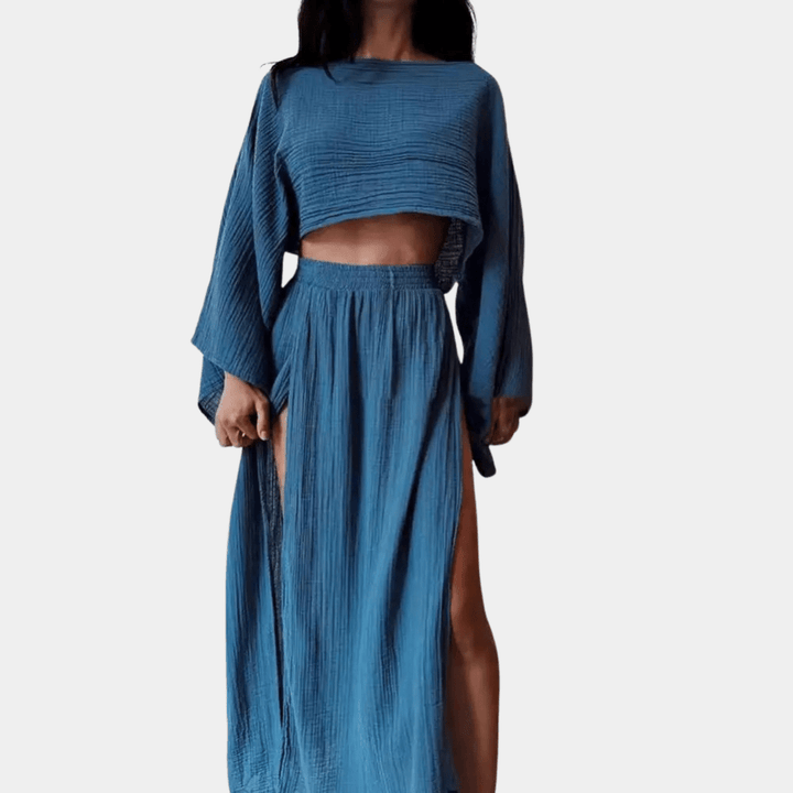 Levoire | Ensemble fente haute deux pièces Bleu