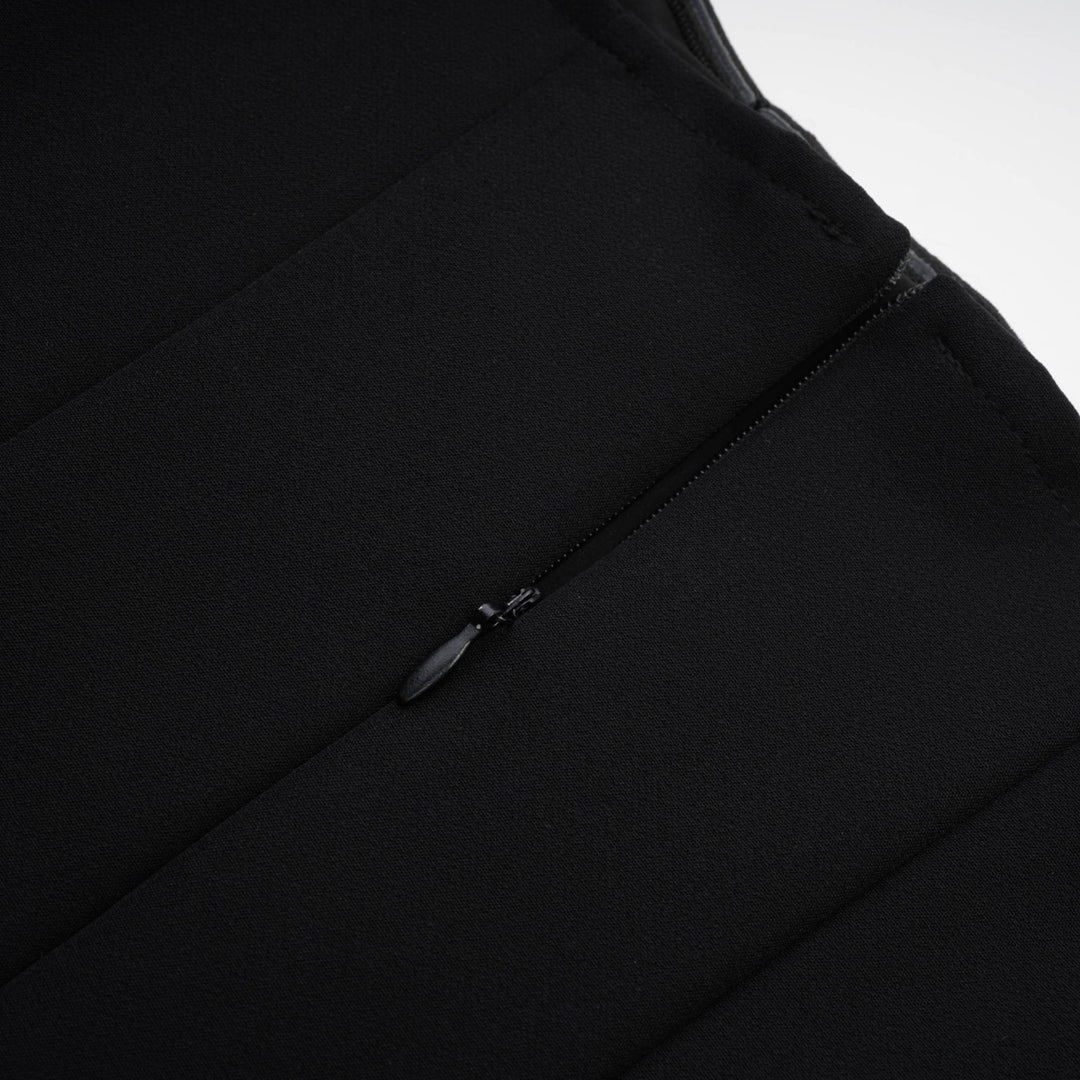 Levoire | Noir Ouvert Dos Plissé Midi Robe
