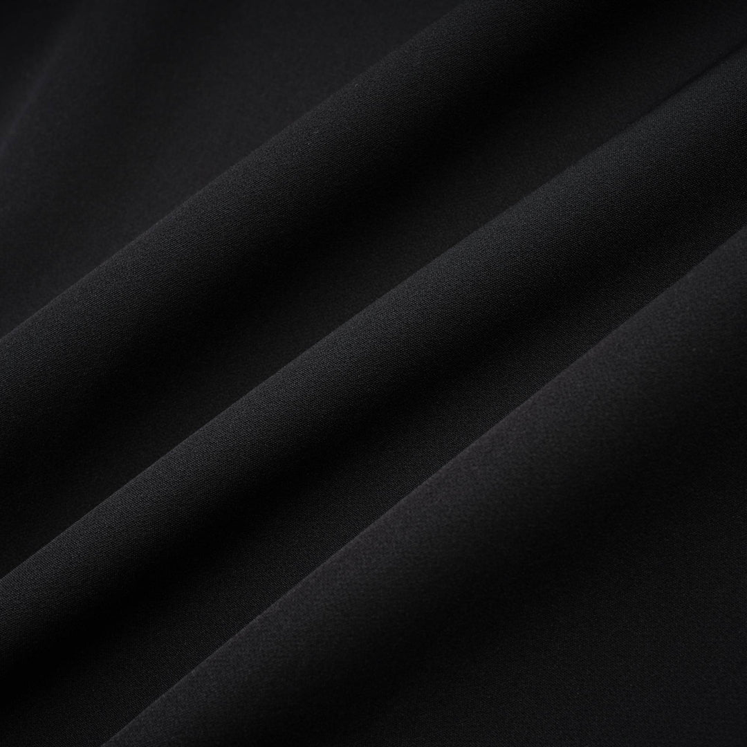 Levoire | Noir Ouvert Dos Plissé Midi Robe