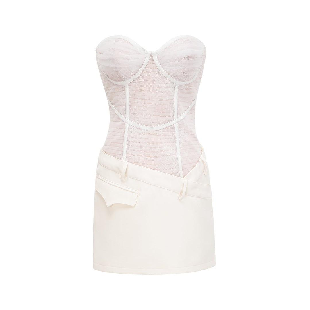 Levoire | Robe Mini Réseau Blanche