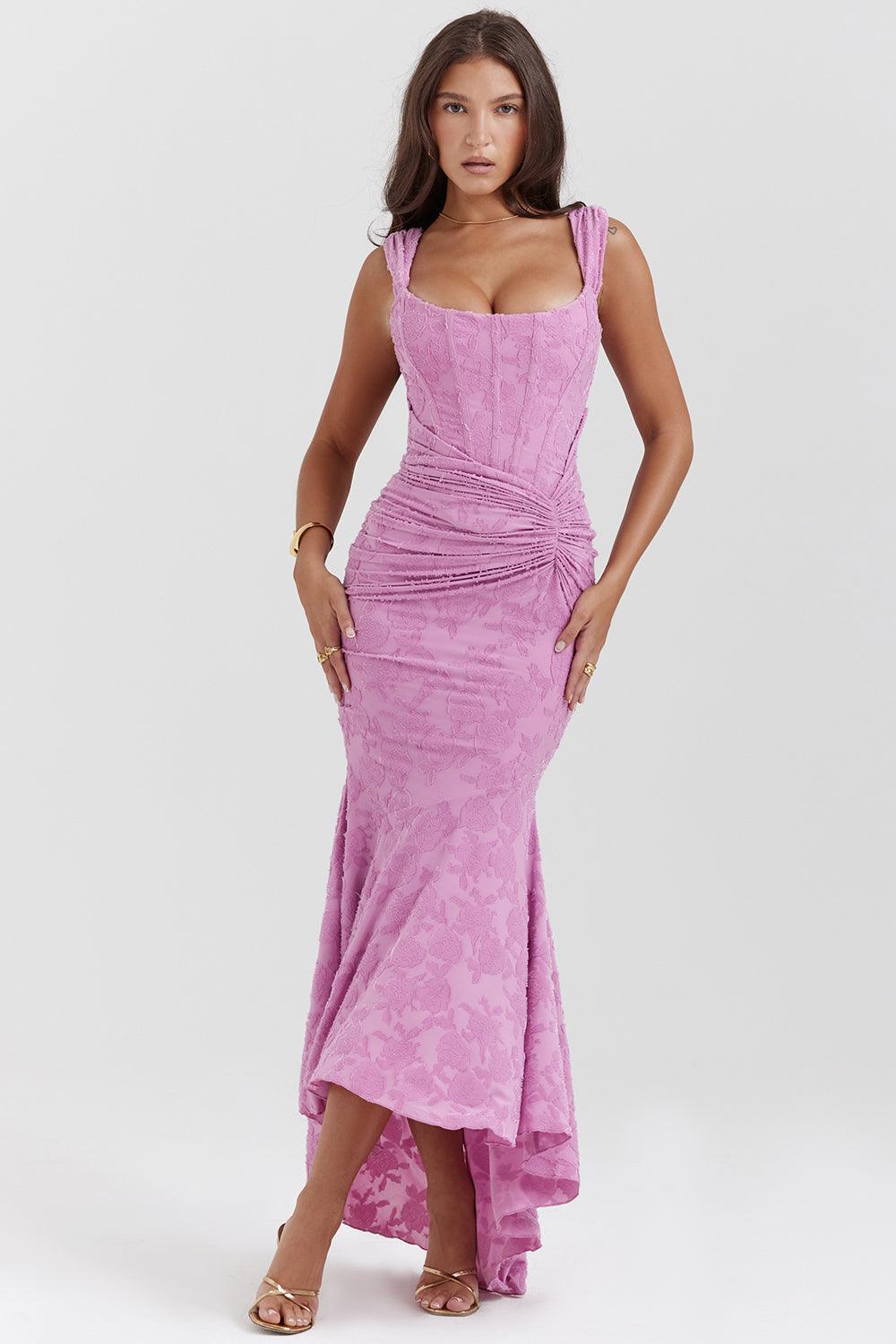 Levoire | Robe Midi Imprimée Légère & Élégante Pour Femmes Rosa