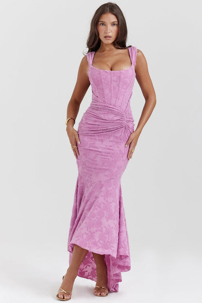 Levoire | Robe Midi Imprimée Légère & Élégante Pour Femmes Rosa