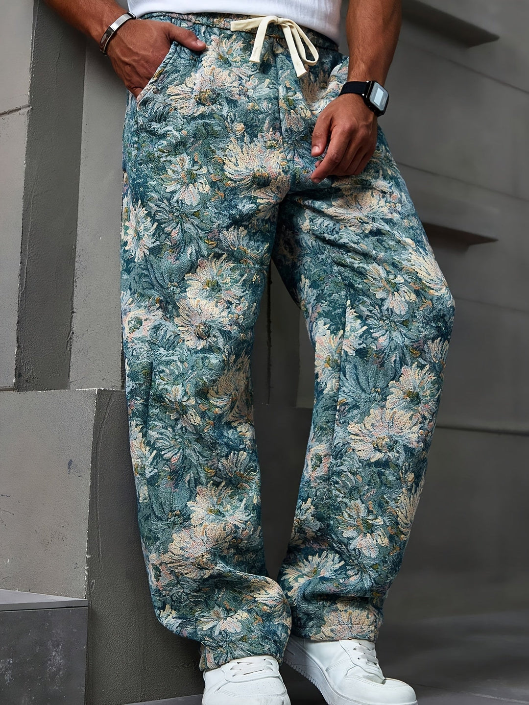 Levoire | Pantalons Décontractés À Cordon Graphique Pour Hommes