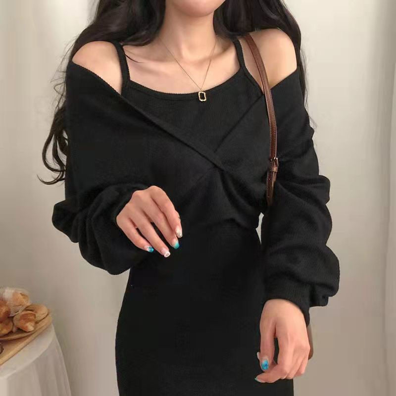 Levoire | Robe À Slip À Tempérament Français Noir