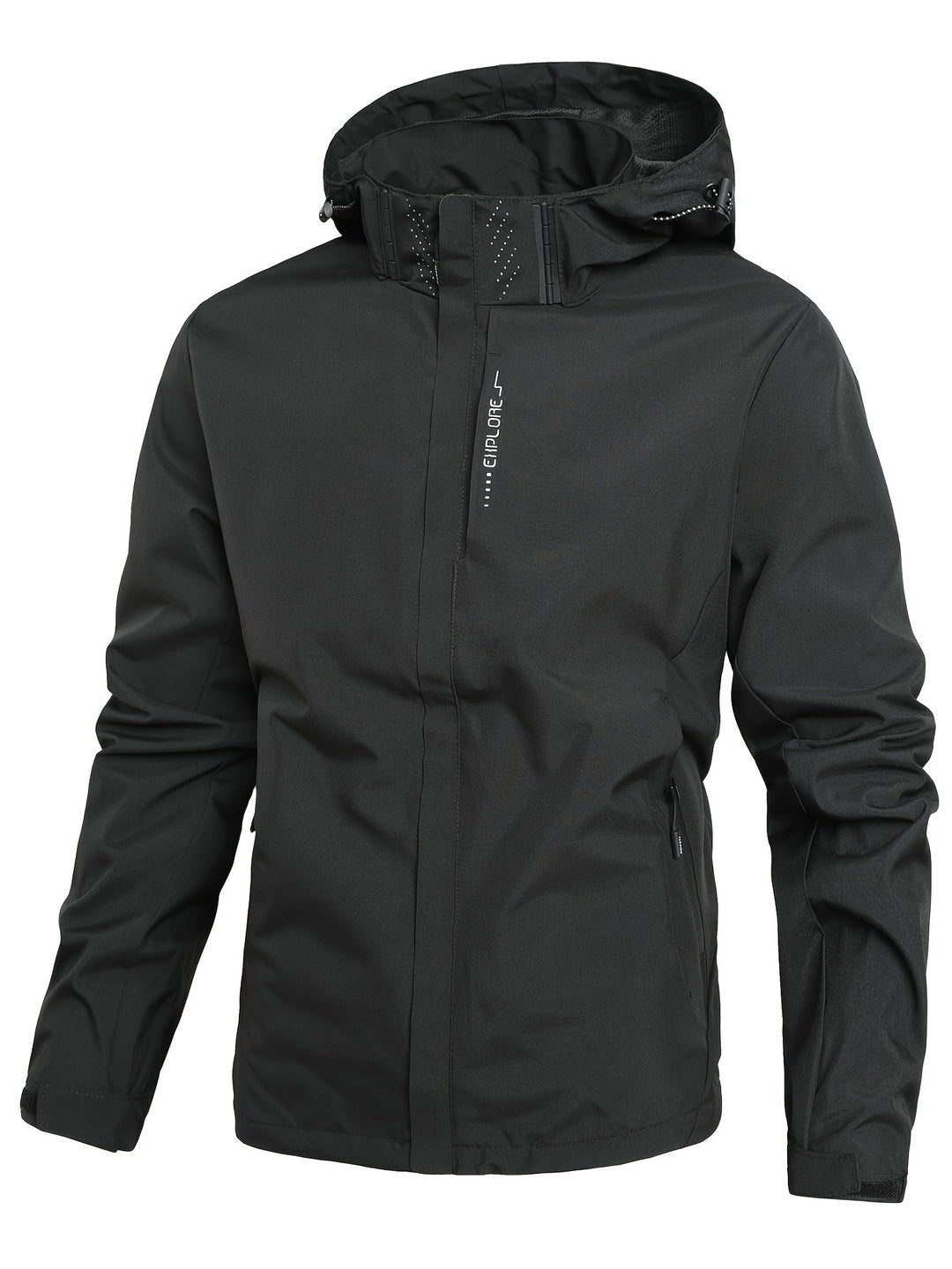 Levoire | Veste à capuche coupe-vent à manches longues avec poches Noir