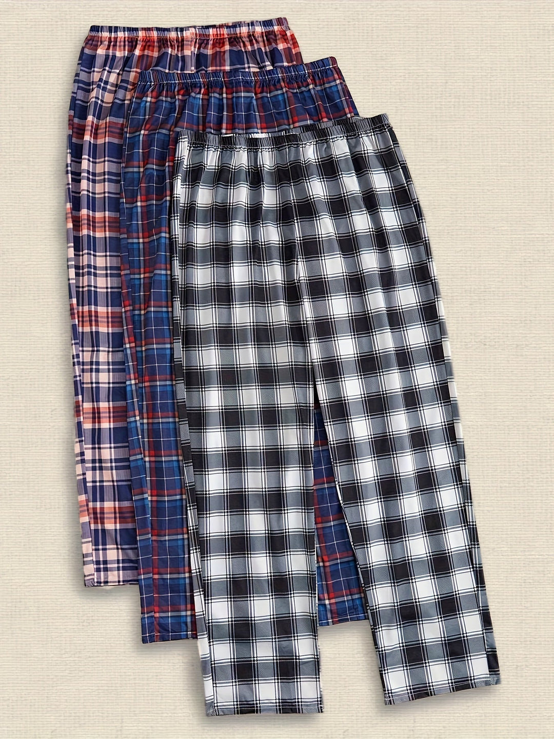 Levoire | 3 Pcs Pyjamas En Flanelle Pour Hommes En Mélange De Polyester Avec Élasthanne