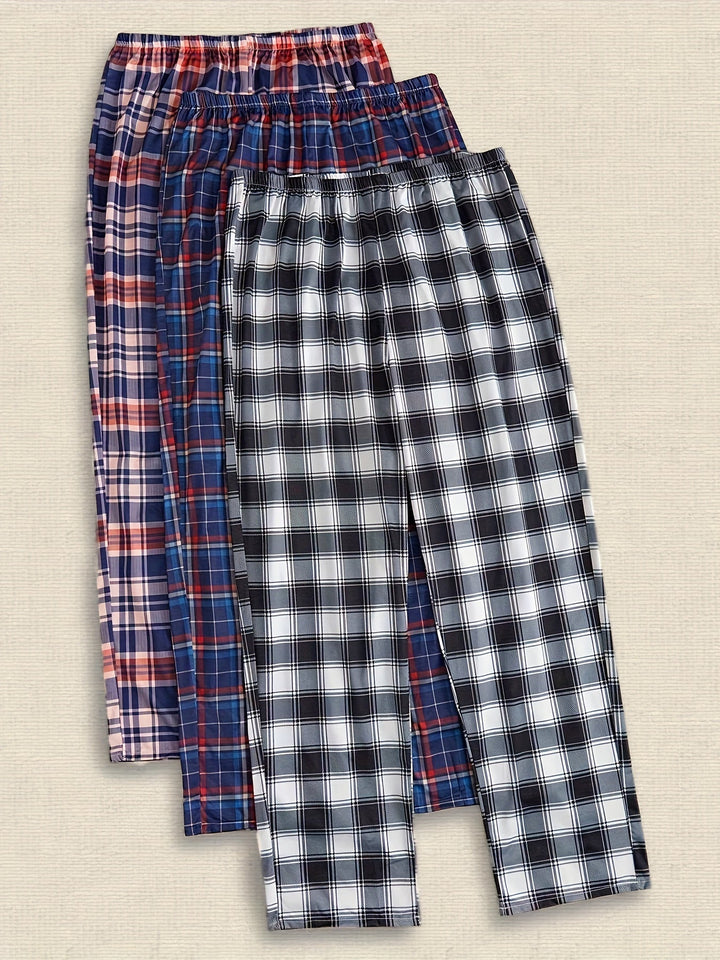 Levoire | 3 Pcs Pyjamas En Flanelle Pour Hommes En Mélange De Polyester Avec Élasthanne