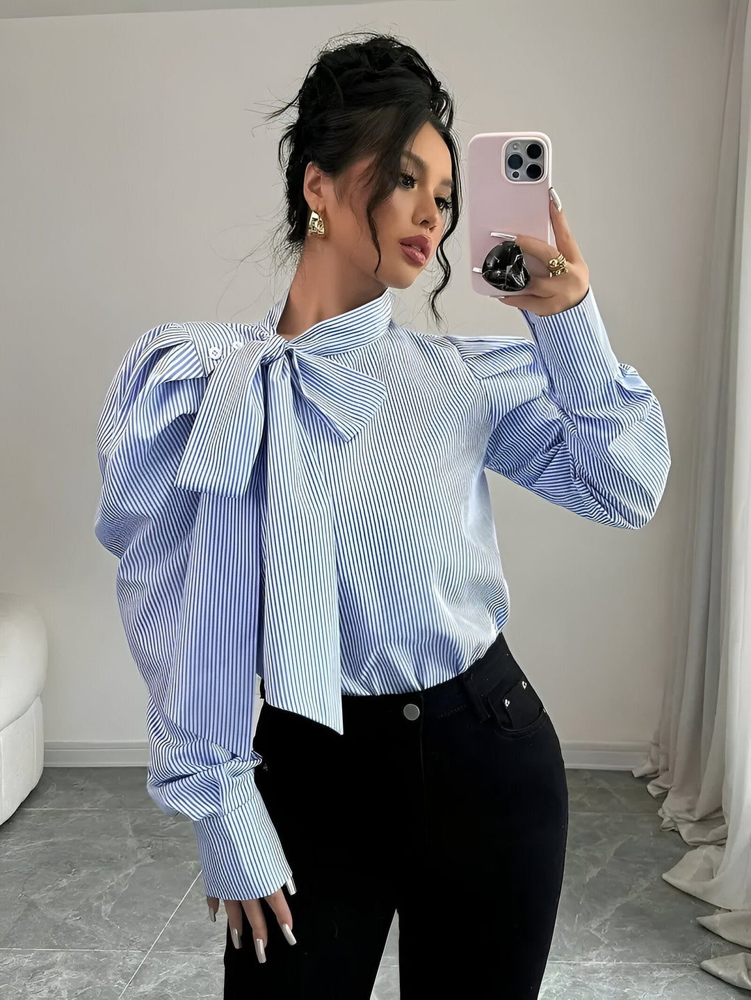 Levoire | Chemise Rayée Avec Design À Lacets