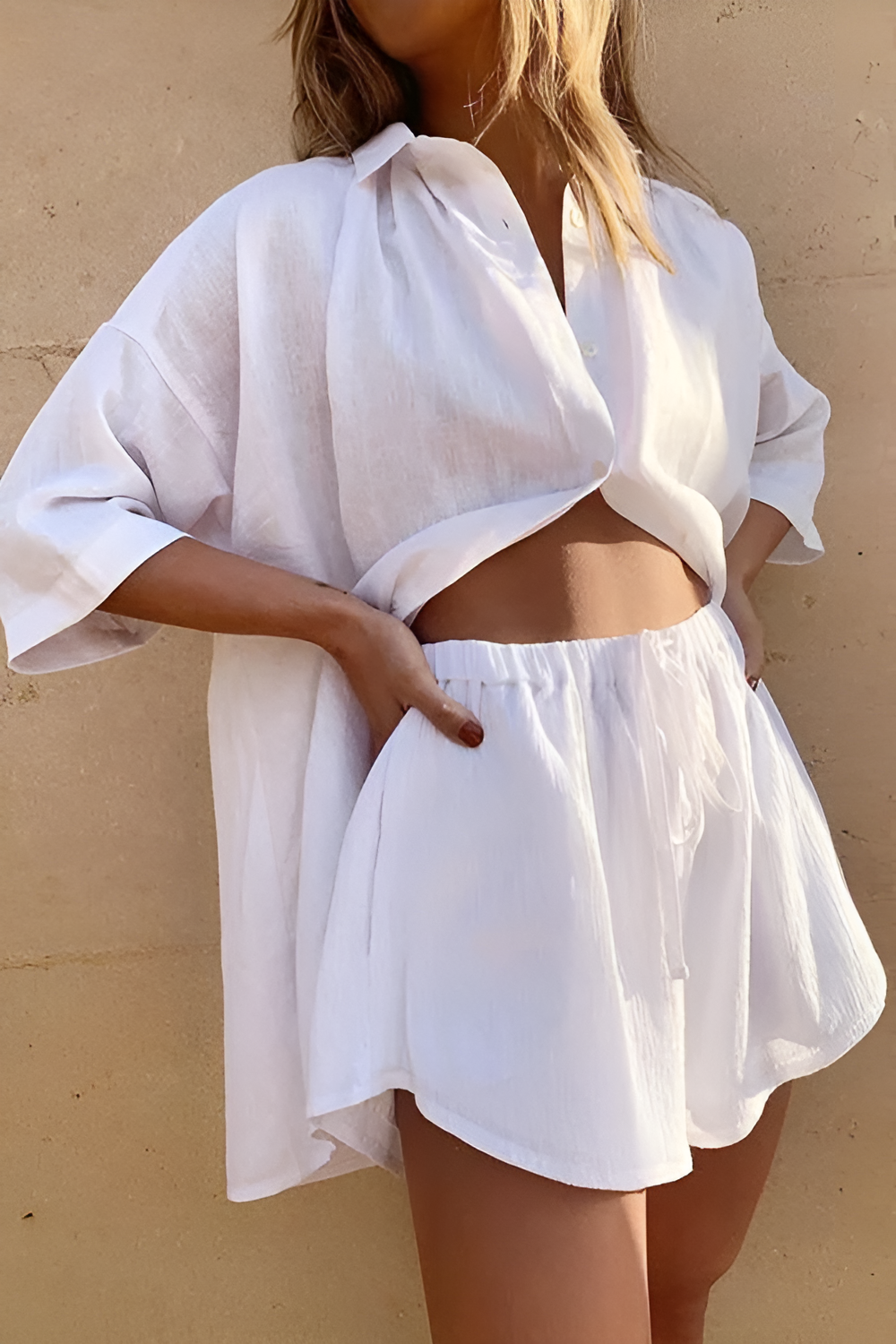 Levoire | Ensemble Deux Pièces En Mélange De Lin Pour Femmes Blanc