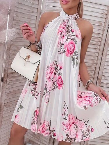 Levoire | Robe Sans Manches Plissée Avec Imprimé Floral